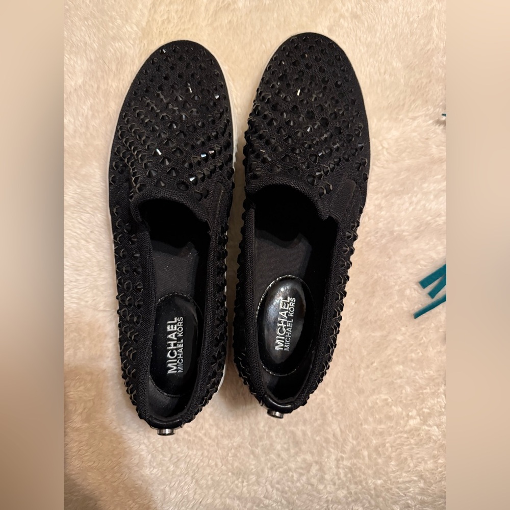 Michael Kors Black Studded Slip-Ons